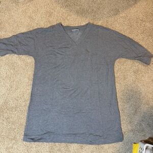 Pure Jill Dress Women 2X Tranquility Fleece Popover Lagenlook Plus Gray VNeck